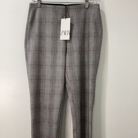 NWT Zara plaid straight leg pants large - Picture 4 of 6